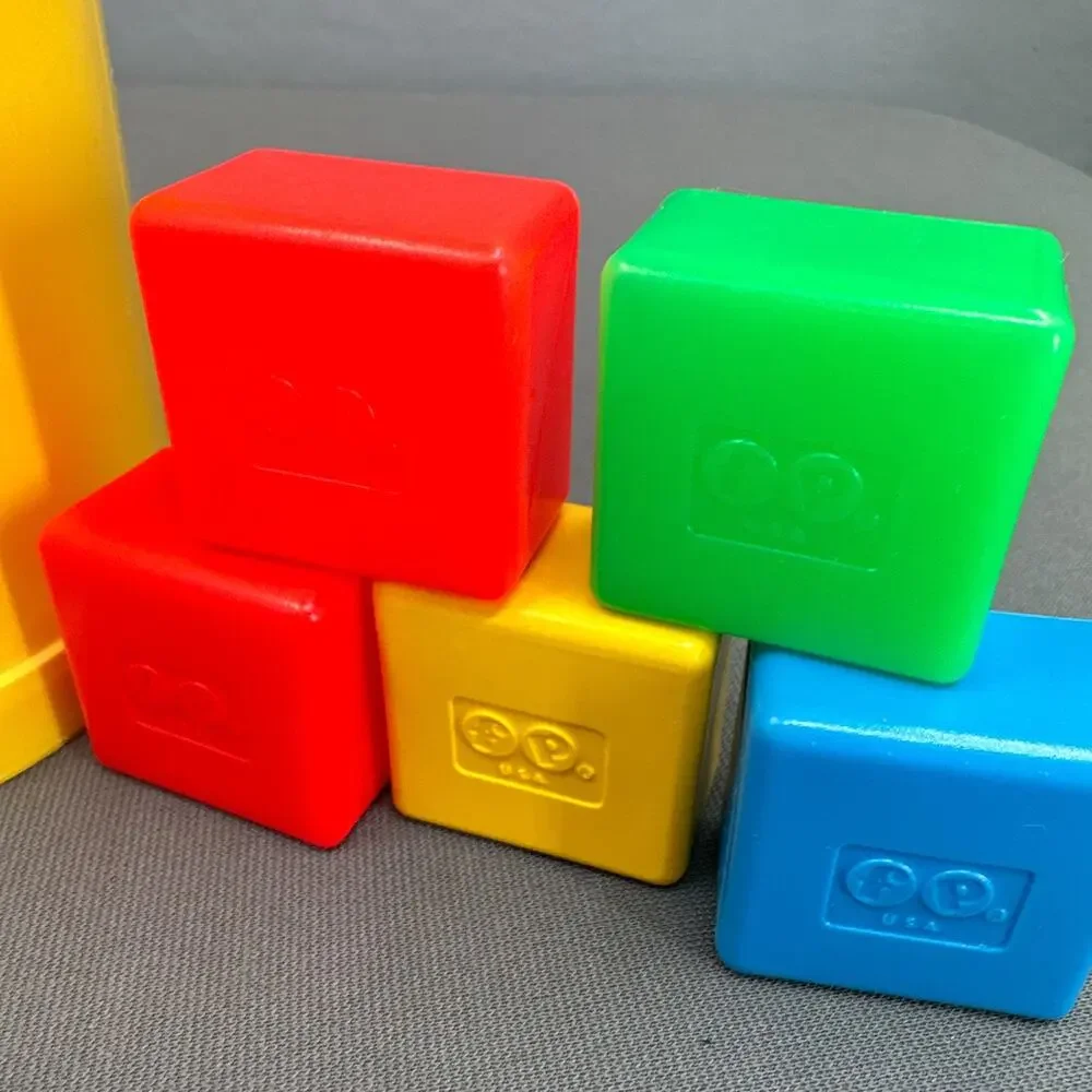 VTG 70s Fisher Price Babys First Blocks Toddler Shape Sorter Toy 13 blocks USA